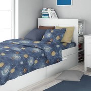 Σεντόνια Παιδικά Milky Way 185 (Σετ 3τμχ) Blue DimCol Μονό 160x240cm 100% Βαμβάκι