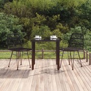 vidaXL Σετ Επίπλων Bistro Κήπου 3 τεμ. από Μαύρο Συνθετικό Ρατάν