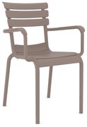 Hera/P-PL* Resin Armchair Cappuccino  metax-01-00-2717 διάστ.58.0000 x 58.0000 x 84.0000
