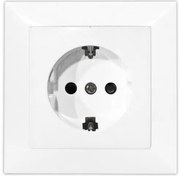 Πρίζα Σούκο 16Α Πλήρης Μονή Χωνευτή Lumen-15-01200-Λευκό 15-01200