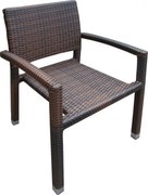 Πολυθρόνα κήπου &quot;LINA&quot; μεταλλική-wicker σε χρώμα cappuccino 57x58x93