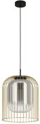 Φωτιστικό Οροφής Caminat 39695 Φ35x150cm 1xE27 40W Black-Gold Eglo Steel,Glass