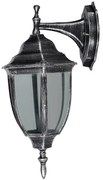 Απλίκα Επίτοιχη Κάτω Εξ.Χώρου 17x21xH40cm IP44 1xE27 Κράμα Αλουμινίου Ασημί Πατίνα Sun Light 1015B-DN-W