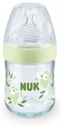 Μπιμπερό Γυάλινο Nature Sense 10747112 Temperature Control 120ml 0-6 Μηνών Green Nuk 120ml Γυαλί,Σιλικόνη