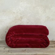 Κουβέρτα Βελουτέ Coperta Red Nima Μονό 160x220cm Πολυέστερ