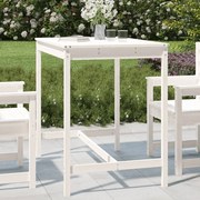 vidaXL Τραπέζι Κήπου Λευκό 121x82,5x110 εκ. από Μασίφ Ξύλο Πεύκου