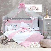 Σετ Σεντόνια Βαμβακερά Κούνιας 120x170εκ. My Baby Car Pink SB HOME