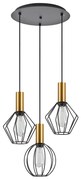 SE21-GM-4-3BL-GR12 ADEPT FLEX Gold Matt Pendant Black Metal Grid+