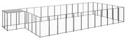 3082216 vidaXL Dog Kennel Black 22,99 m² Ατσάλι (150782+3x150784)