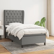 ΚΡΕΒΑΤΙ BOXSPRING ΜΕ ΣΤΡΩΜΑ ΣΚΟΥΡΟ ΓΚΡΙ 80X200 ΕΚ. ΥΦΑΣΜΑΤΙΝΟ 3128158