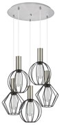 SE21-NM-4-5BL-GR12 ADEPT FLEX Nickel Matt Pendant Black Metal Grid+ HOMELIGHTING 77-8921