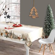 Borea Τραπεζομάντηλο Χριστουγεννιάτικο Xmas Deer 140 x 140 cm Μπεζ