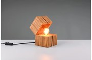 Επιτραπέζιο Φωτιστικό 1xE14 LED 2W Φυσικό Ξύλο Κύβος Treasure Trio Lighting-514110130-Σκ. καφέ 514110130