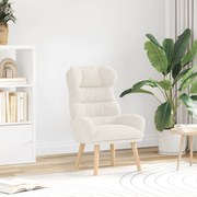 vidaXL Χαλαρωτική Πολυθρόνα Κρεμ από Ίδιο Μάλλινο Υλικό