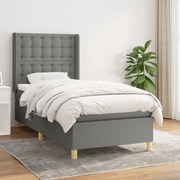 ΚΡΕΒΑΤΙ BOXSPRING ΜΕ ΣΤΡΩΜΑ ΣΚΟΥΡΟ ΓΚΡΙ 100X200 ΕΚ. ΥΦΑΣΜΑΤΙΝΟ 3132290