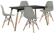 Σετ τραπεζαρίας C10229 5τμχ με Τραπέζι MINIMAL 120x80x73εκ. &amp; Καρέκλες TWIST Γκρί