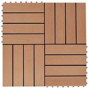 ΠΛΑΚΑΚΙΑ DECK 11 ΤΕΜ. ΧΡΩΜΑ TEAK 30 X 30 ΕΚ. 1 Μ² ΑΠΟ WPC 45024