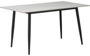 Τραπέζι Gustas λευκό μαρμάρου sintered stone-μαύρο μέταλλο 160x90x75εκ 160x80x75 εκ.