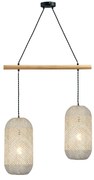 Φωτιστικό Οροφής Δίφωτο Aca Coconut OD762P60RW Rattan