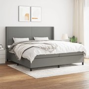 ΚΡΕΒΑΤΙ BOXSPRING ΜΕ ΣΤΡΩΜΑ ΣΚΟΥΡΟ ΓΚΡΙ 200X200 ΕΚ. ΥΦΑΣΜΑΤΙΝΟ 3131298