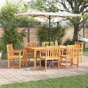 vidaXL Σέτ φαγητού για κήπο 7 pcs Καφέ Μασίφ ξύλο ακακίας