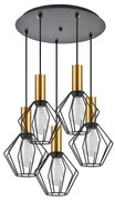 Φωτιστικό Οροφής Adept Tube 77-8622 42x42x300cm 5xE27 60W Black-Gold Homelighting