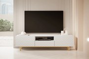 Έπιπλο Tv Karma II 2K1SZ 190x49x42cm Λευκό ματ / χρυσά πόδια -  BOG4589