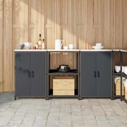vidaXL Σετ Αποθήκευσης Κουζίνας 3 pcs Ανθρακί 180 x 50 x 92 εκ.