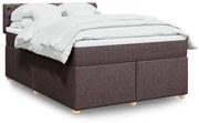 Κρεβάτι Boxspring με Στρώμα Σκούρο Καφέ 160x200 εκ Υφασμάτινο