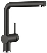 Blanco Linus SILGRANIT® Black Μπαταρία Κουζίνας με Περιστρεφόμενο Ρουξούνι