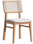 Καρέκλα Lotus Teddy 117FRF1307 45x48x85cm Natural Ξύλο,Ύφασμα