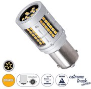 GloboStar® 81276 Λάμπα Αυτοκινήτου &amp; Φορτηγού LED 1156 - BA15S - P21W 3rd Generation Can-Bus Extreme Truck Series 72xSMD3030 7W 840lm 360° DC 12-36V IP20 Φ2 x Υ5cm Πορτοκαλί