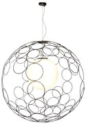 Κρεμαστό Φωτιστικό Οροφής 1xE27 Vintage Φ100cm Aline Homelighting -77-4093-Μαύρο 77-4093
