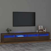 Έπιπλο Τηλεόρασης με LED Καφέ Δρυς 240x35x40 εκ. - Καφέ