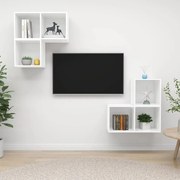 vidaXL Έπιπλα Τηλεόρασης Σετ 4 Τεμαχίων Λευκό από Μοριοσανίδα