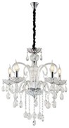 Artekko Chandelier Πολυέλαιος 5φωτος Διάφανο Κρύσταλλο (60x60x60)cm