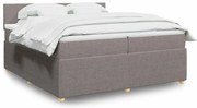 vidaXL Κρεβάτι Boxspring με Στρώμα Taupe 200x200 εκ. Υφασμάτινο