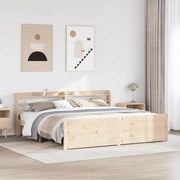 vidaXL Πλαίσιο Κρεβατιού με Κεφαλάρι 200x200 εκ. από Μασίφ Ξύλο Πεύκου