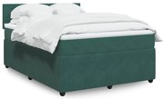 vidaXL Κρεβάτι Boxspring με Στρώμα Σκούρο Πράσινο 160x200εκ. Βελούδινο