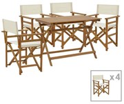 Dining room Bistrual-Jaybo set of 5 folding natural solid acacia wood 100x65x72cm 100x65x72 εκ.