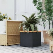 Ζαρντινιέρα Μαύρη 40 x 40 x 40 εκ. από Συνθετικό Ρατάν 319414