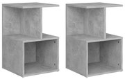 Κομοδίνα 2 τεμ. Γκρι Σκυροδέματος 35x35x55 εκ. από Επεξ. Ξύλο 806355