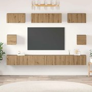 vidaXL ΣΕΤ ΒΑΘΜΟΛΟΓΗΣΗΣ ΤΗΛΕΟΡΑΣΗΣ Επιτοίχιο 8 pcs artisan δρυς