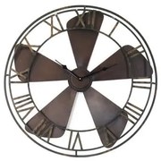 JΚ Home Décor - Ρολόι Τοίχου Ανεμιστήρας Μεταλλικός 66cm