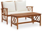 vidaXL Σαλόνι Κήπου 2 Τεμαχίων από Μασίφ Ξύλο Ακακίας με Μαξιλάρια