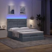 Οθωμανικό κρεβάτι με στρώματα &amp; LEDs Σκούρο γκρι Βελούδο 3314391