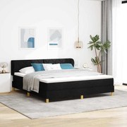 Κρεβάτι Box Spring με Στρώμα vidaXL Μαύρο 180x200 εκ. Υφασμάτινο