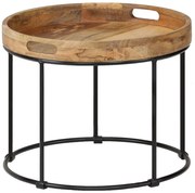 vidaXL Τραπεζάκι Σαλονιού 50x40 εκ. από Μασίφ Ξύλο Μάνγκο και Ατσάλι