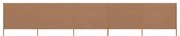 vidaXL Προστατευτικό Αέρα με 5 Πάνελ Taupe 600 x 80 εκ. Υφασμάτινο