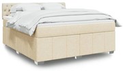 vidaXL Κρεβάτι Boxspring με Στρώμα Κρεμ 180x200 εκ. Υφασμάτινο